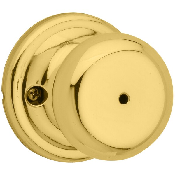 Clear Pack Juno Privacy Lock W/ RCAL Latch and RCS Strike Bright Brass Finish